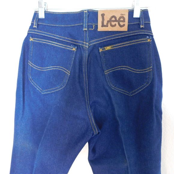 Vintage 70s Lee Riders Jeans Size 12 Med Made in USA Indigo Denim Pants 5 Pocket - Picture 14 of 16